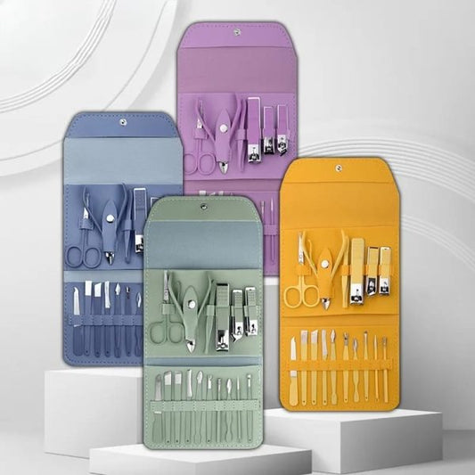 16-in-1 Stainless Steel Nail Kit - Grooming for Home & Travel